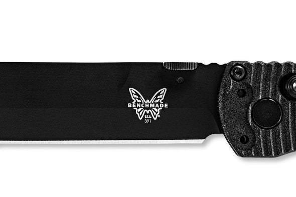 Benchmade-391BK-Tactical-Folder-Knife-blade-detail-image. Benchmade SKU: 391BK UPC 610953196622 