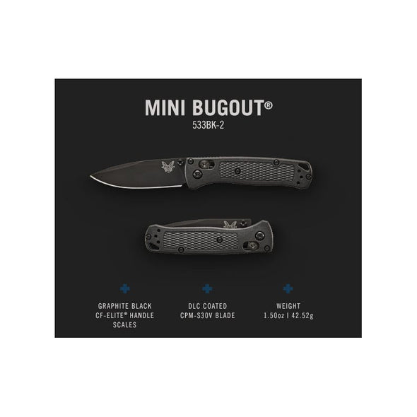 Benchmade Mini Bugout Knife Details. Benchmade 533BK-2