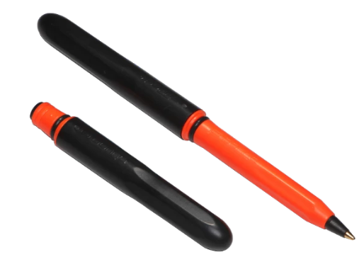 Pokka Pens, Blakk/Blaze Orange Pokka Pens, 3 Pack of Pokka Pens. Waterproof EDC Pen made in the USA!