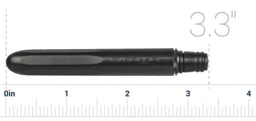 Pokka Pens, pack of 3 Blakk Pokka Pens. Pokka Pen Measurement-closed-view-image.Waterproof EDC pen made in the USA! Blakk Pokka Pen is lightweight, compact everyday carry pen that quickly expands to fullsize pen.